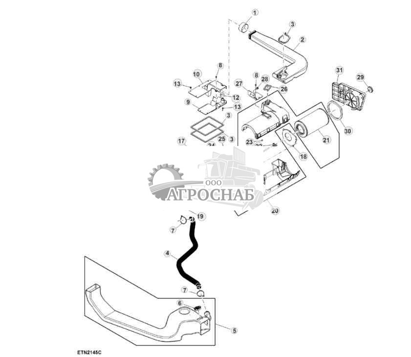 Воздухозаборник, узел воздушного фильтра 